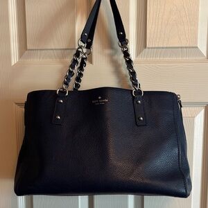 Kate Spade Dark Blue Leather Chain Shoulder Bag